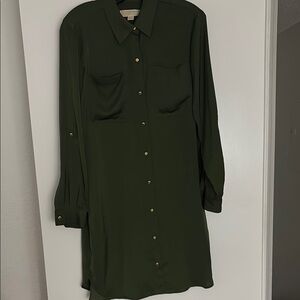 Michael Kors Dark Green Long Sleeve Dress